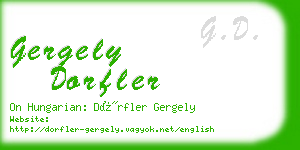 gergely dorfler business card